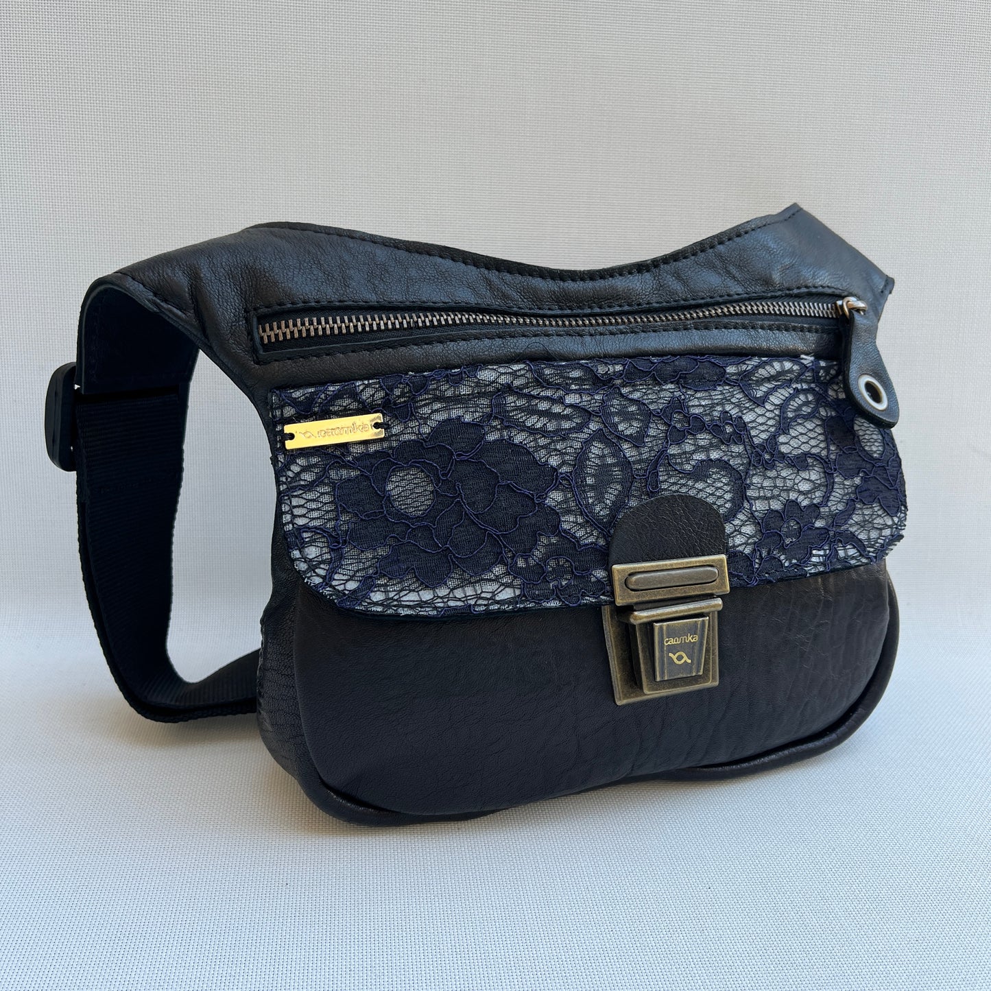Special Elegant Black Natural leather BioCuir® Exclusive Piece No. 12308