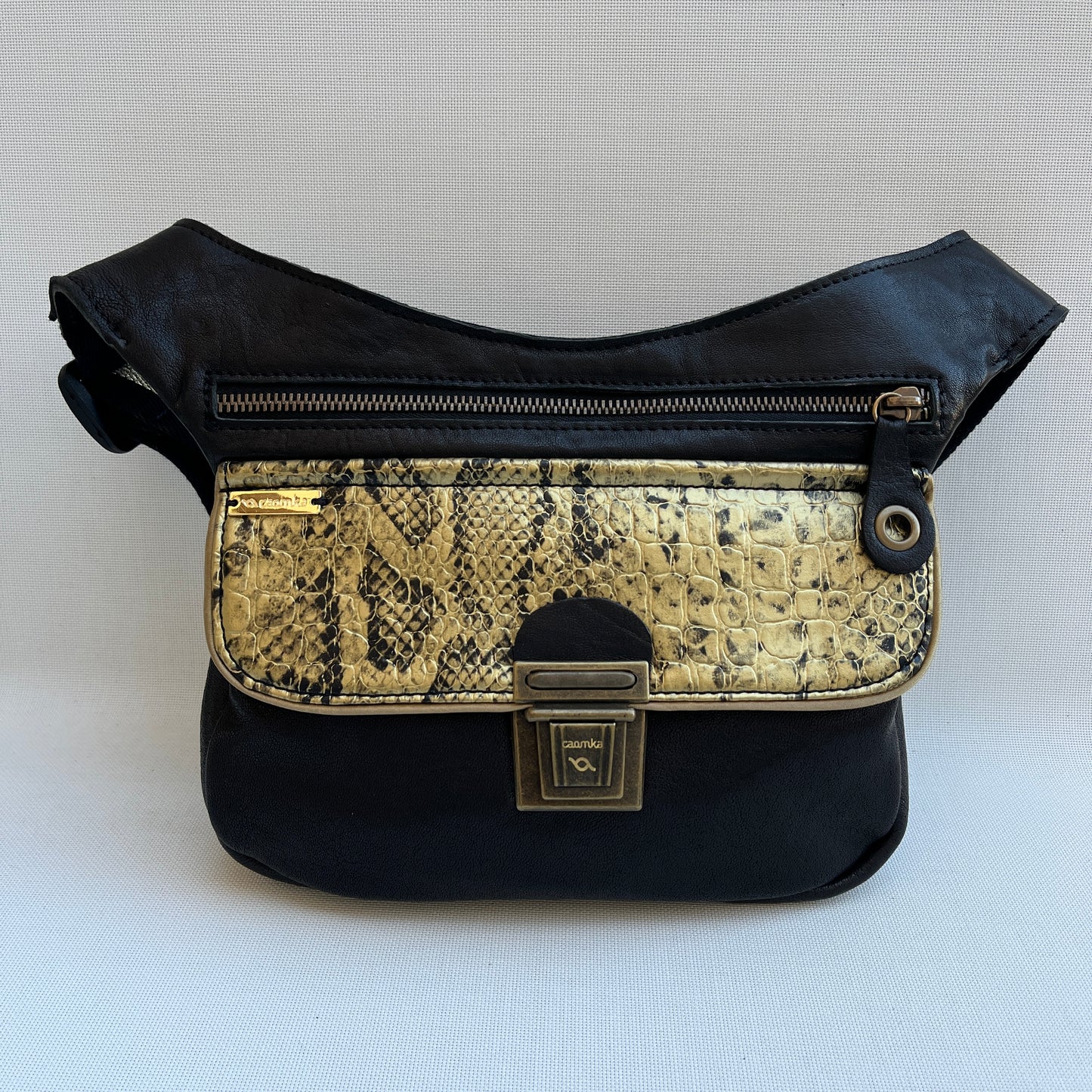 Special Black &amp; Golden Top Natural leather BioCuir® Exclusive Piece No. 12304