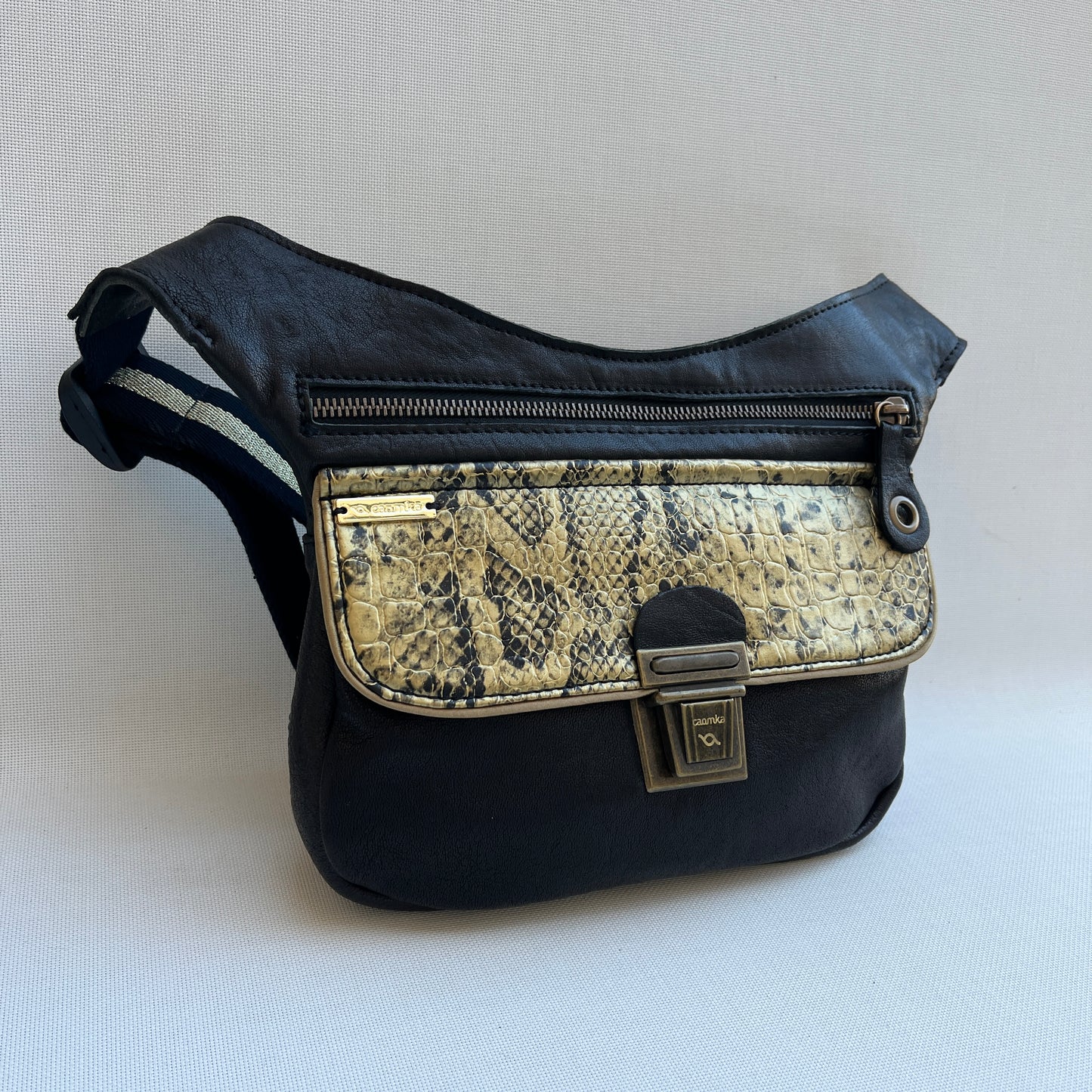 Special Black &amp; Golden Top Natural leather BioCuir® Exclusive Piece No. 12304