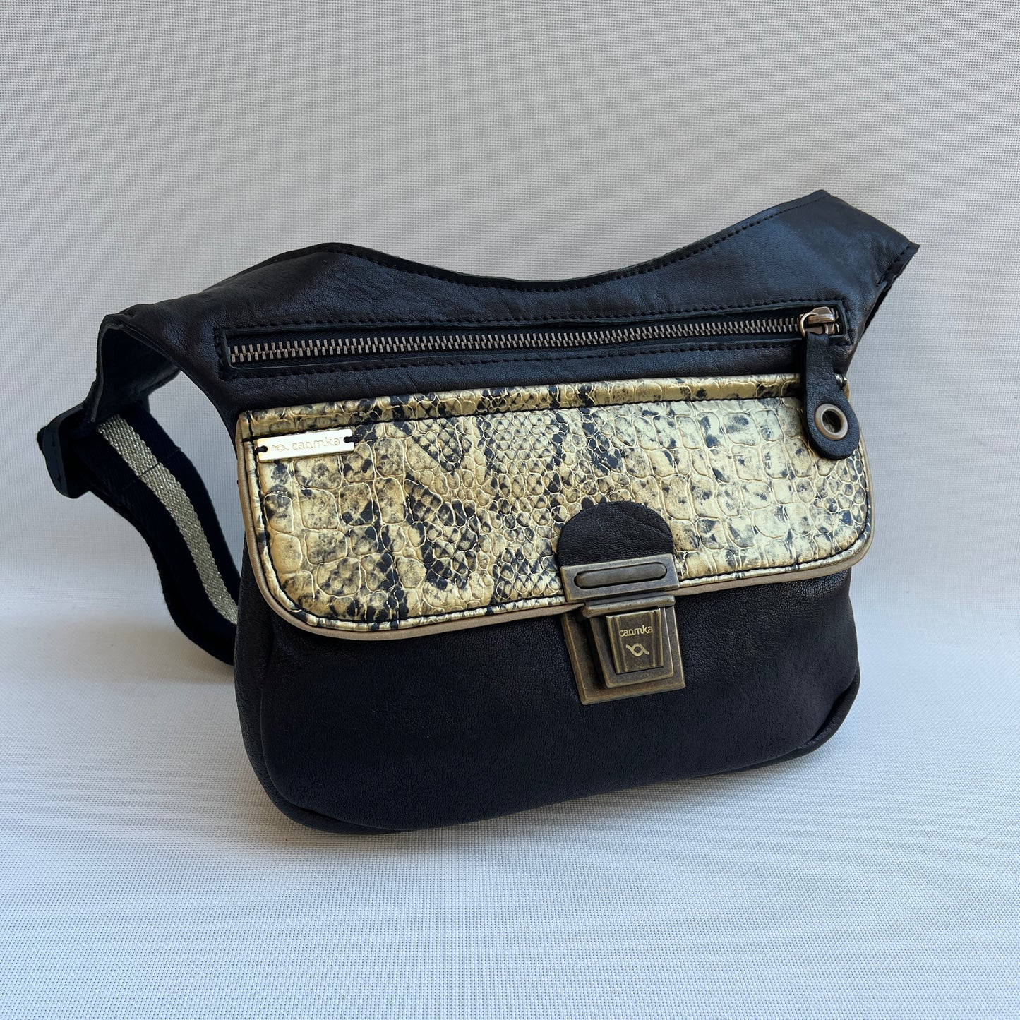 Special Black &amp; Golden Top Natural leather BioCuir® Exclusive Piece No. 12304