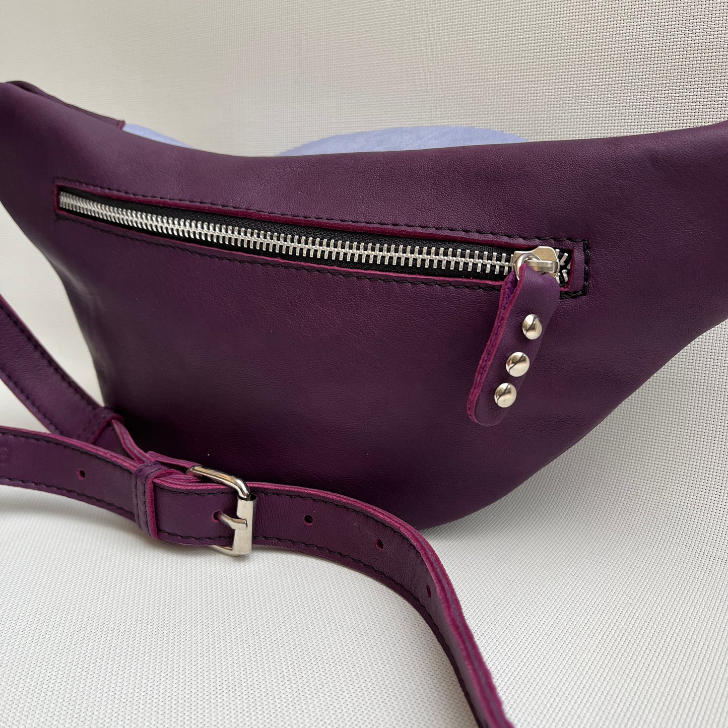 Retro Chic Dark Lilac and Light Lilac Natural BioCuir® Leather Exclusive Piece No. 11427