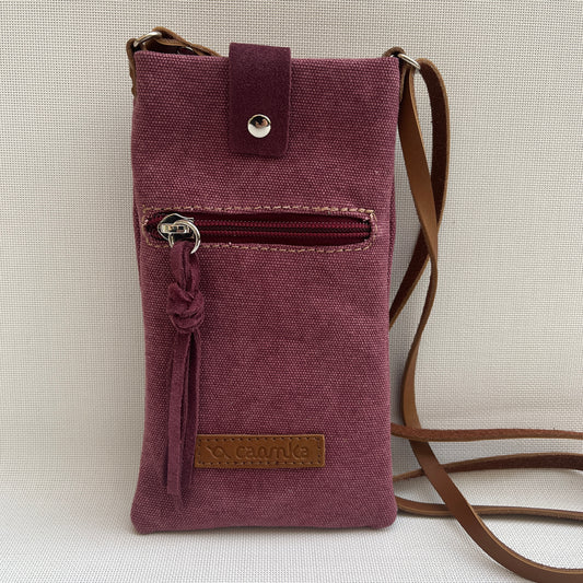 Mobile Holder · Natura Design · Hemp Natural Fabric · Bordeaux