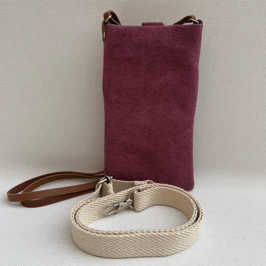 Mobile Holder · Natura Design · Hemp Natural Fabric · Bordeaux