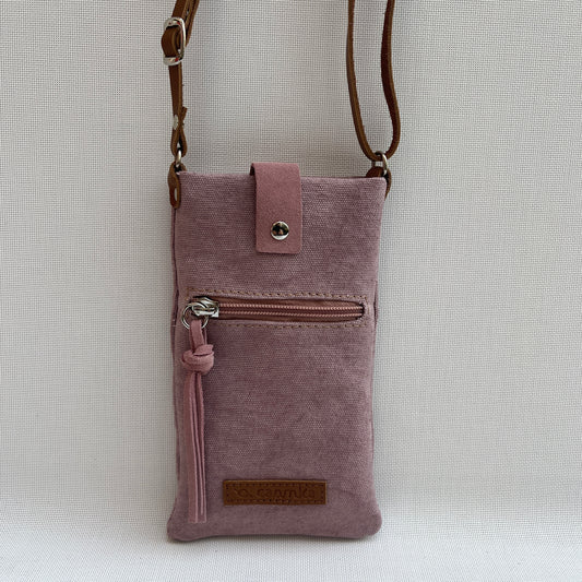 Mobile Holder · Natura Design · Hemp Natural Fabric · Pale Pink