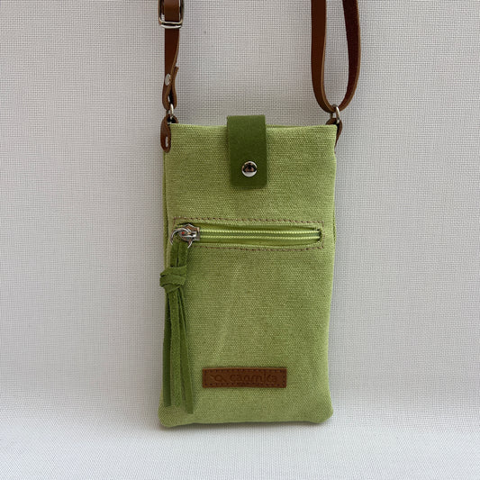 Mobile Holder · Natura Design · Natural Hemp Fabric · Pistachio Green
