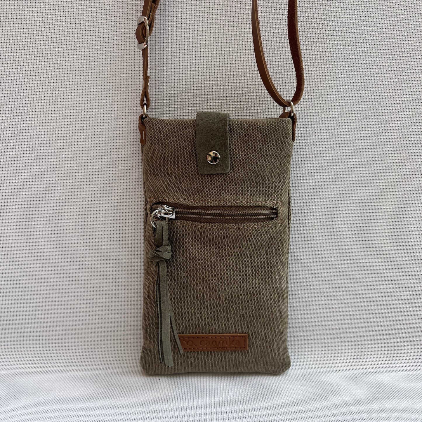 Mobile Holder · Natura Design · Hemp Natural Fabric · Green