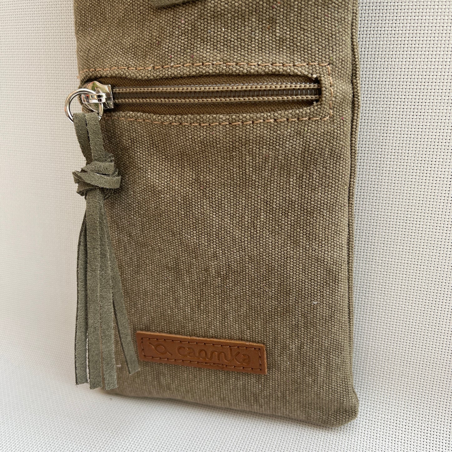 Mobile Holder · Natura Design · Hemp Natural Fabric · Green