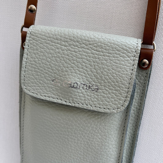 Mobile Holder Air Design Natural Leather Apple Green