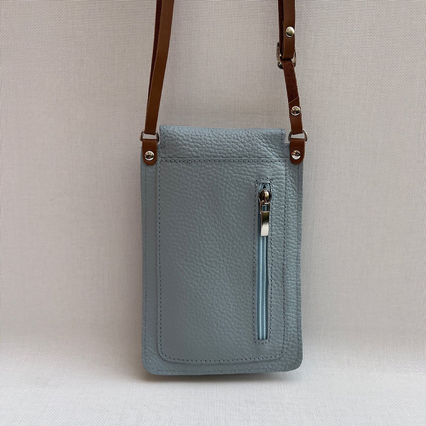 Mobile Holder · Air Design · Natural Leather · Light Blue