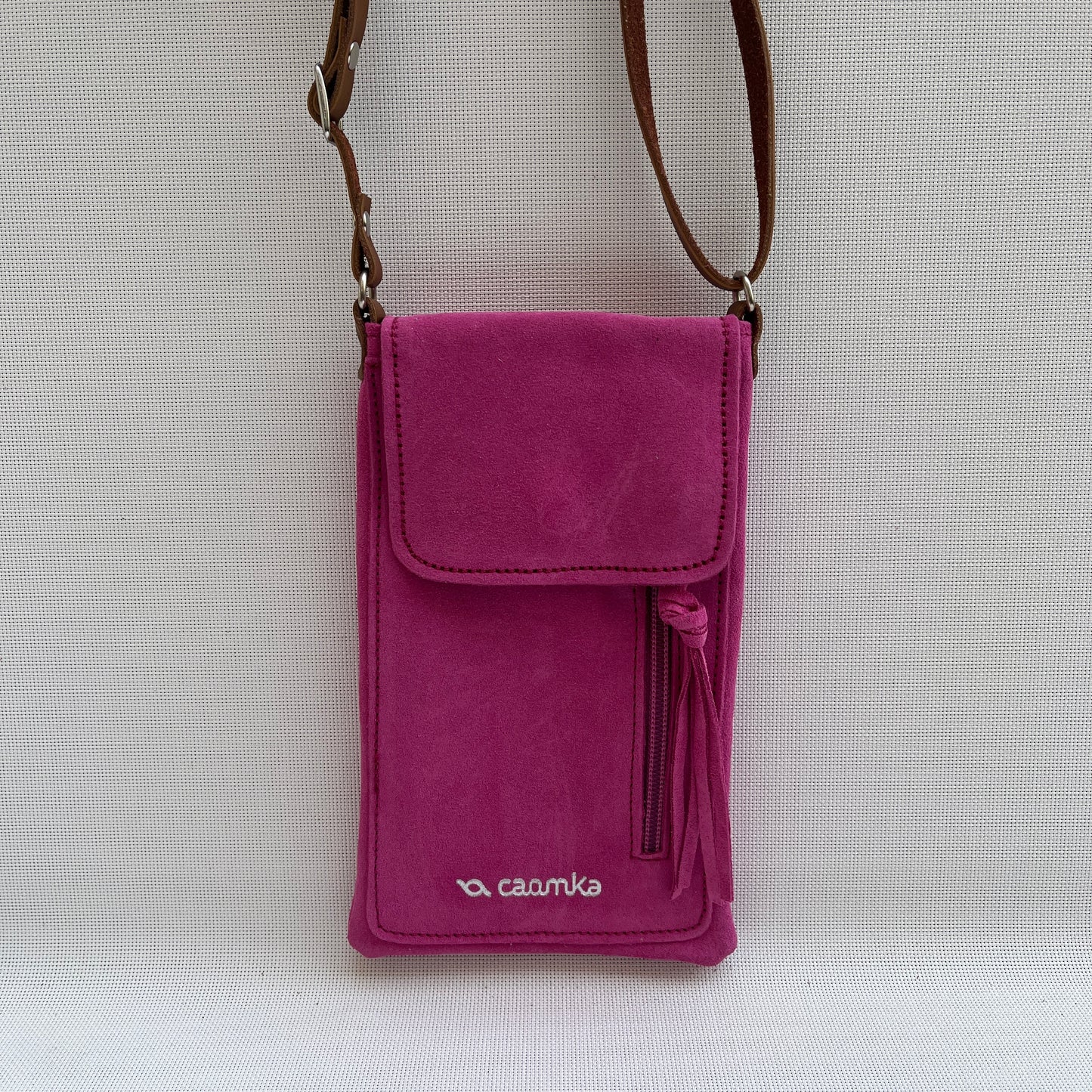 Mobile Holder · Water Design · Split Leather · Bubble Gum Pink
