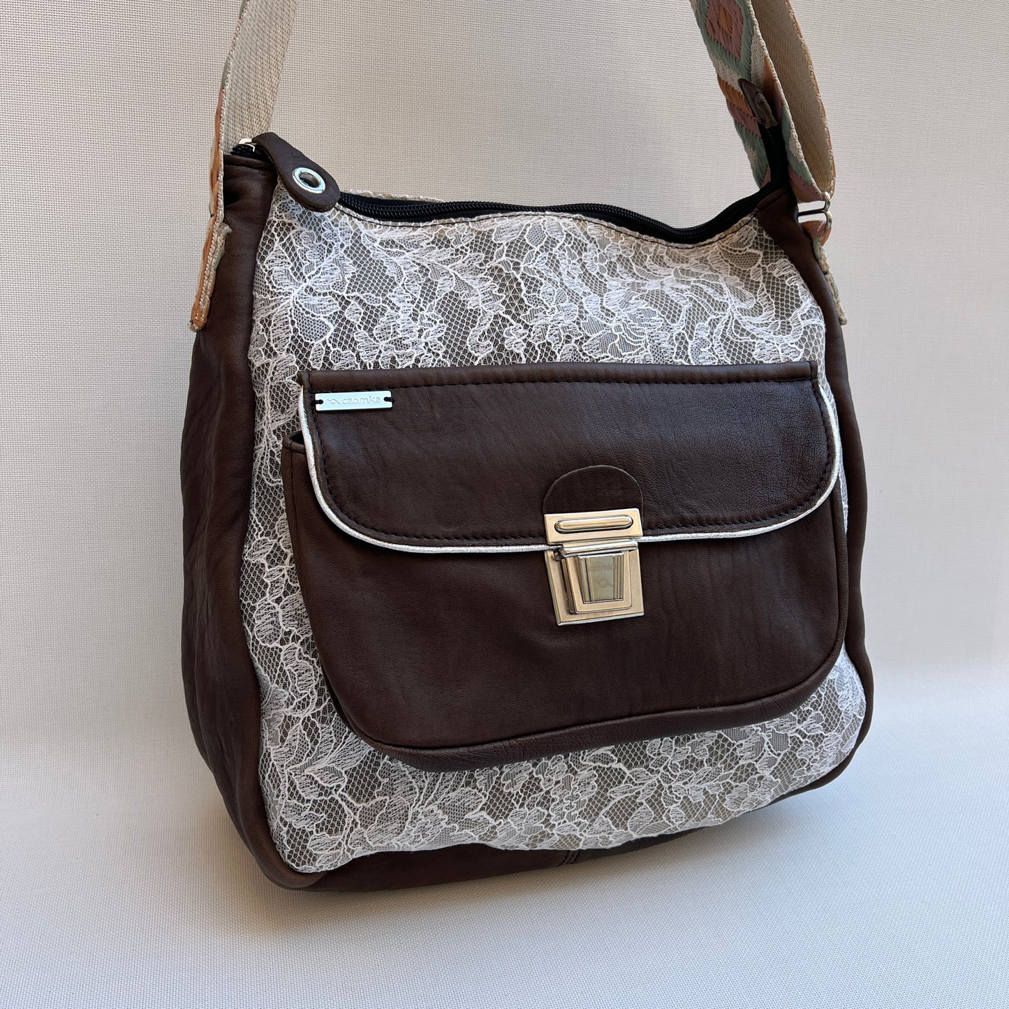 Caomka Tote Bag Special Edition BioCuir® Natural Leather Unique Piece 11463