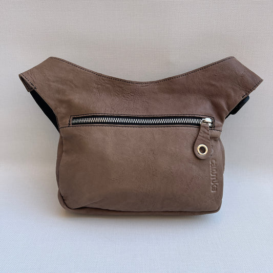 Special Taupe &amp; Silver BioCuir® natural leather Unique Piece No. 10885