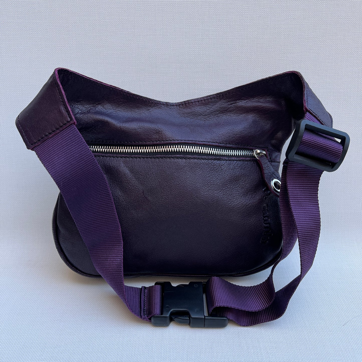 Special Dark Purple &amp; Mandalas BioCuir® natural leather Unique Piece No. 12358