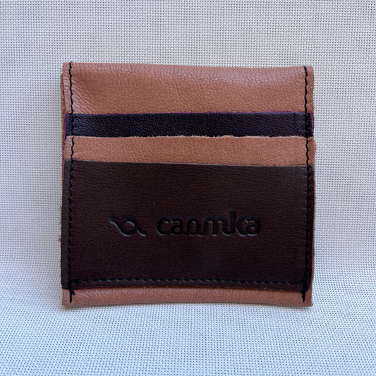 CAOMKA Coin Holder Natural BioCuir® Leather Unique Piece No. 12389