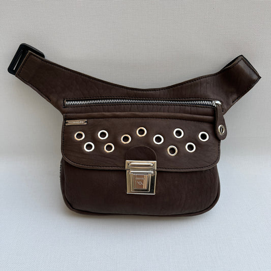 Premium Brown Circles &amp; Silver Natural BioCuir® Leather Exclusive Part No. 11551