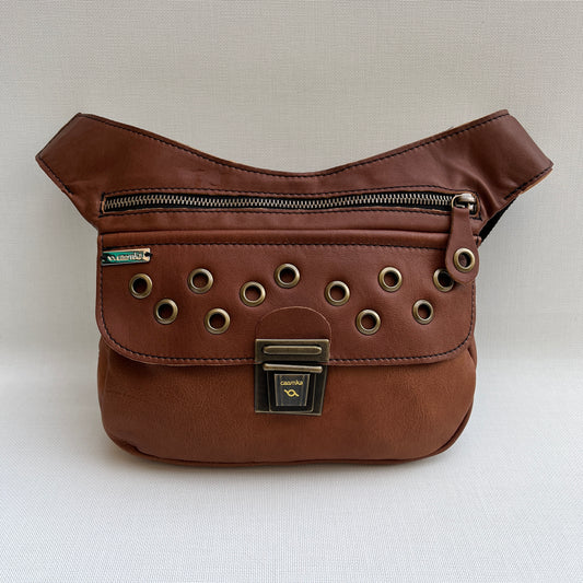 Premium Brown Circles &amp; Old Gold Natural BioCuir® Leather Exclusive Part No. 11554