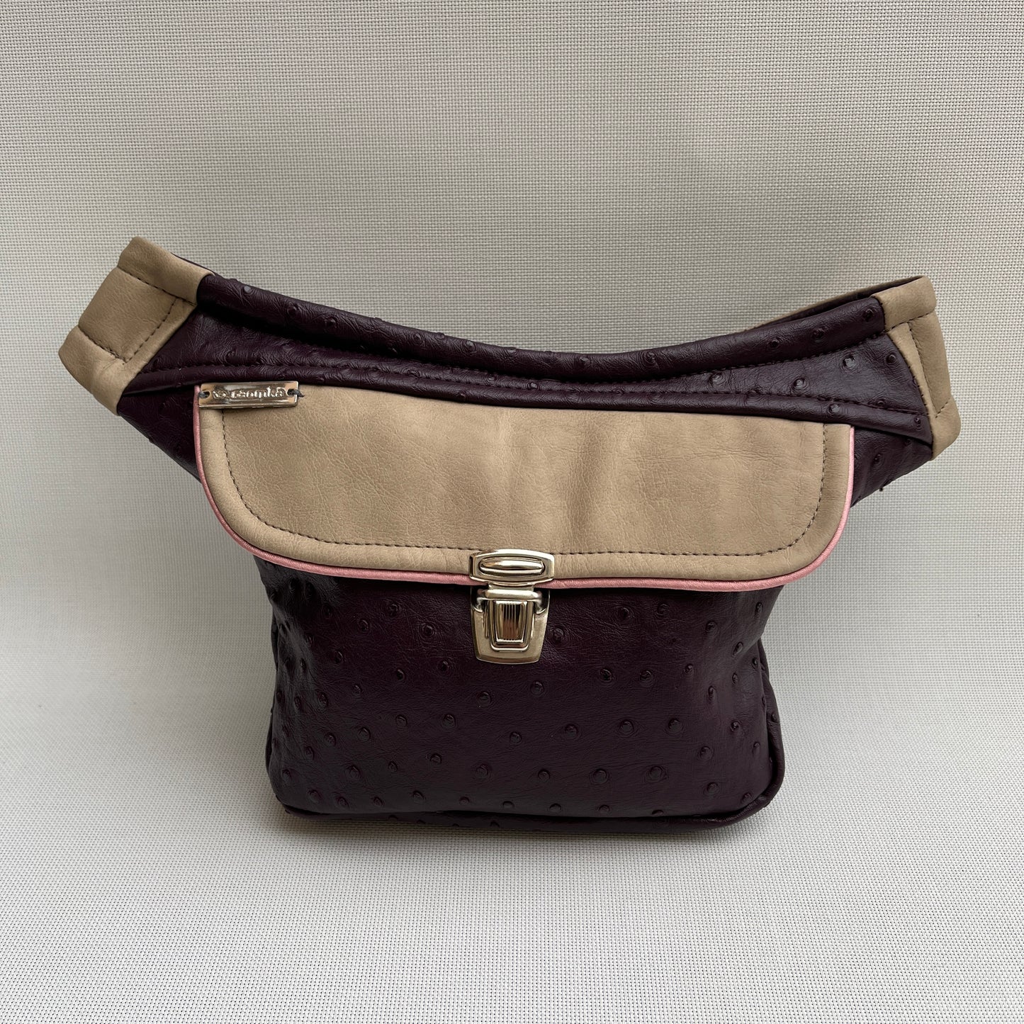 Mini Special Purple &amp; Beige Leatherette Unique Piece No. 10795