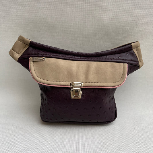 Mini Special Purple &amp; Beige Leatherette Unique Piece No. 10795