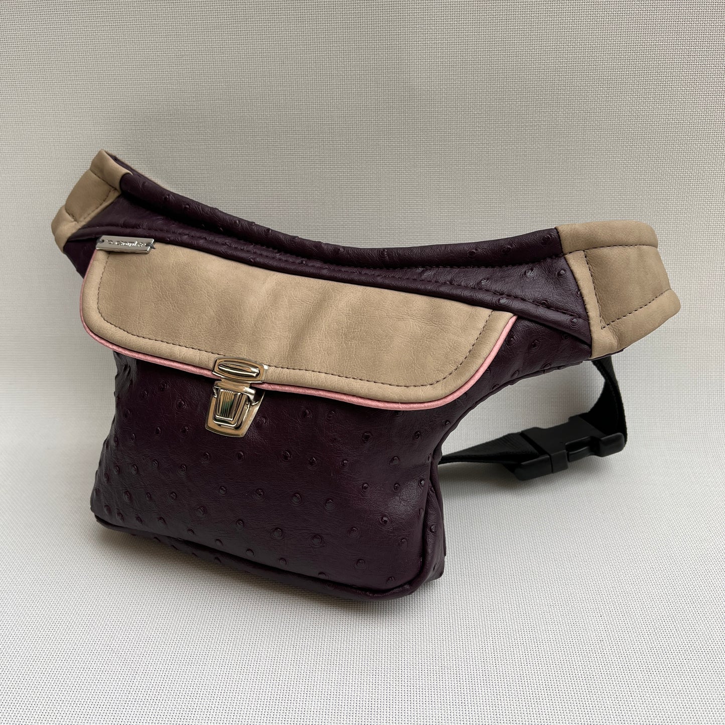 Mini Special Purple &amp; Beige Leatherette Unique Piece No. 10795