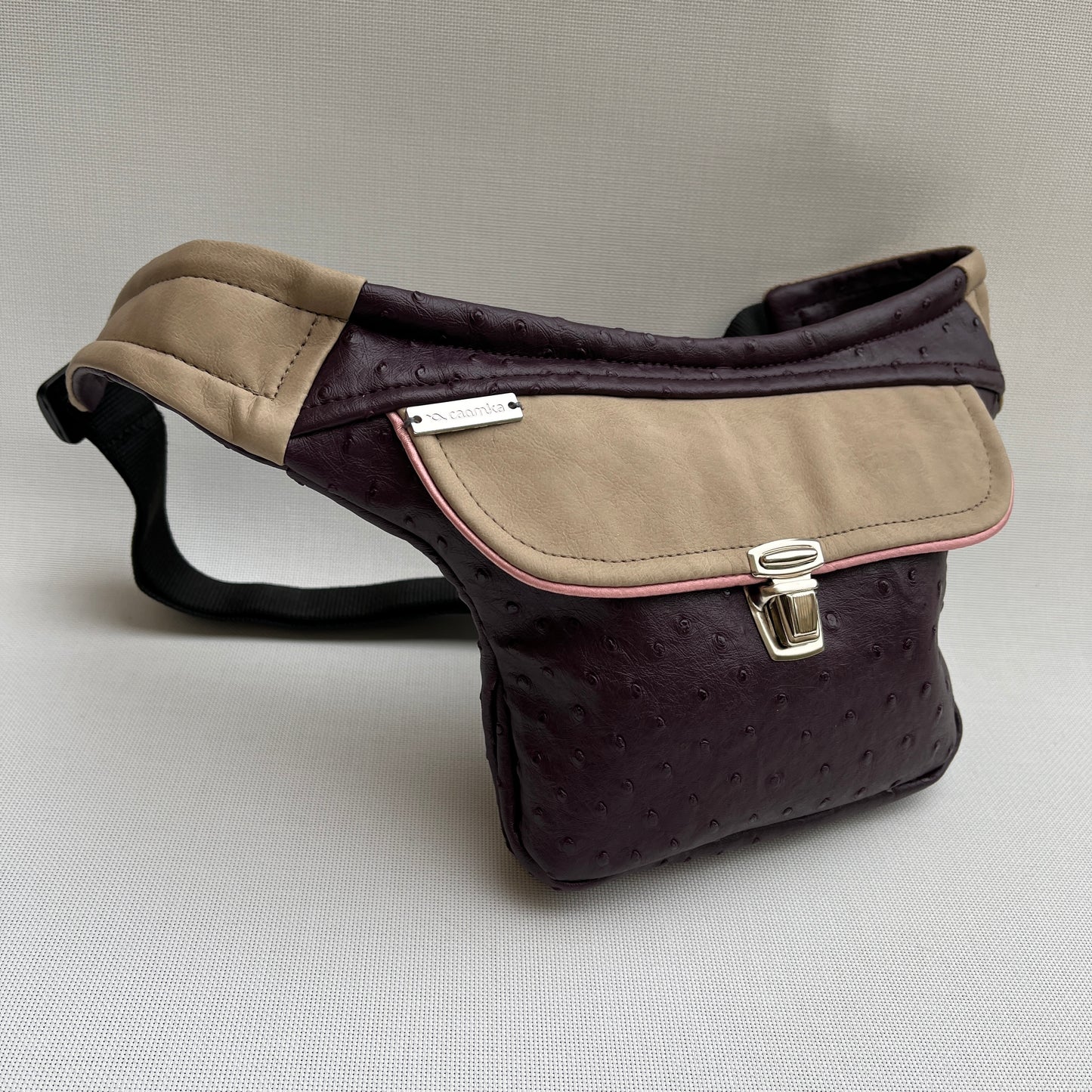 Mini Special Purple &amp; Beige Leatherette Unique Piece No. 10795