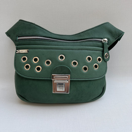 Premium Green Circles &amp; Silver Natural BioCuir® Leather Exclusive Part No. 11553