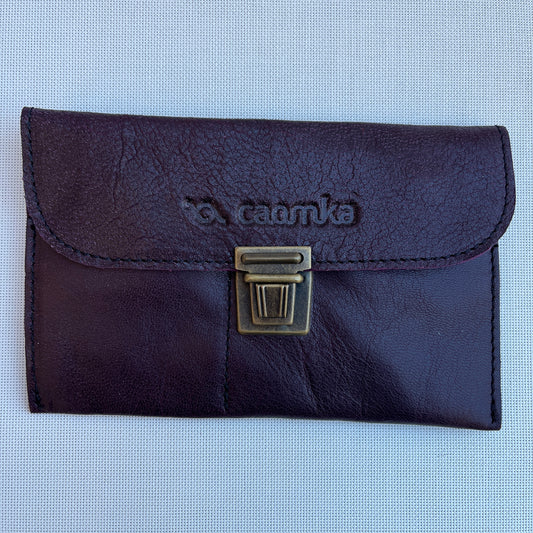 CAOMKA Flat Coin Purse Natural BioCuir® Leather Exclusive Piece No. 13180