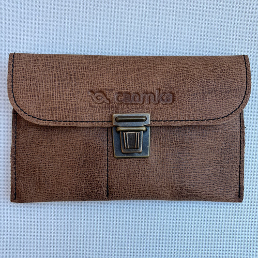 CAOMKA Flat Coin Purse Natural BioCuir® Leather Exclusive Piece No. 13179