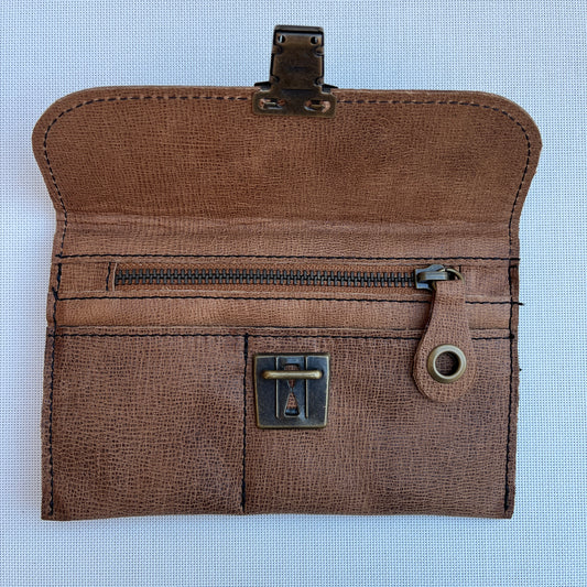 CAOMKA Flat Coin Purse Natural BioCuir® Leather Exclusive Piece No. 13179
