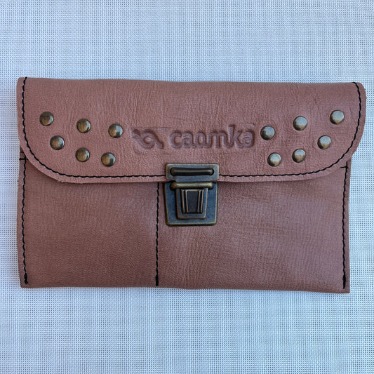 CAOMKA Premium Flat Coin Purse Natural BioCuir® Leather Exclusive Piece No. 13178