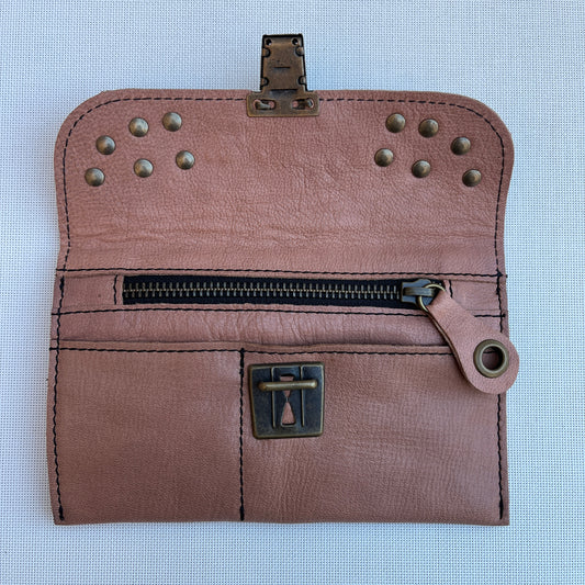 CAOMKA Premium Flat Coin Purse Natural BioCuir® Leather Exclusive Piece No. 13178