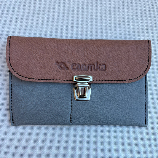 CAOMKA Flat Coin Purse Natural BioCuir® Leather Exclusive Piece No. 13176