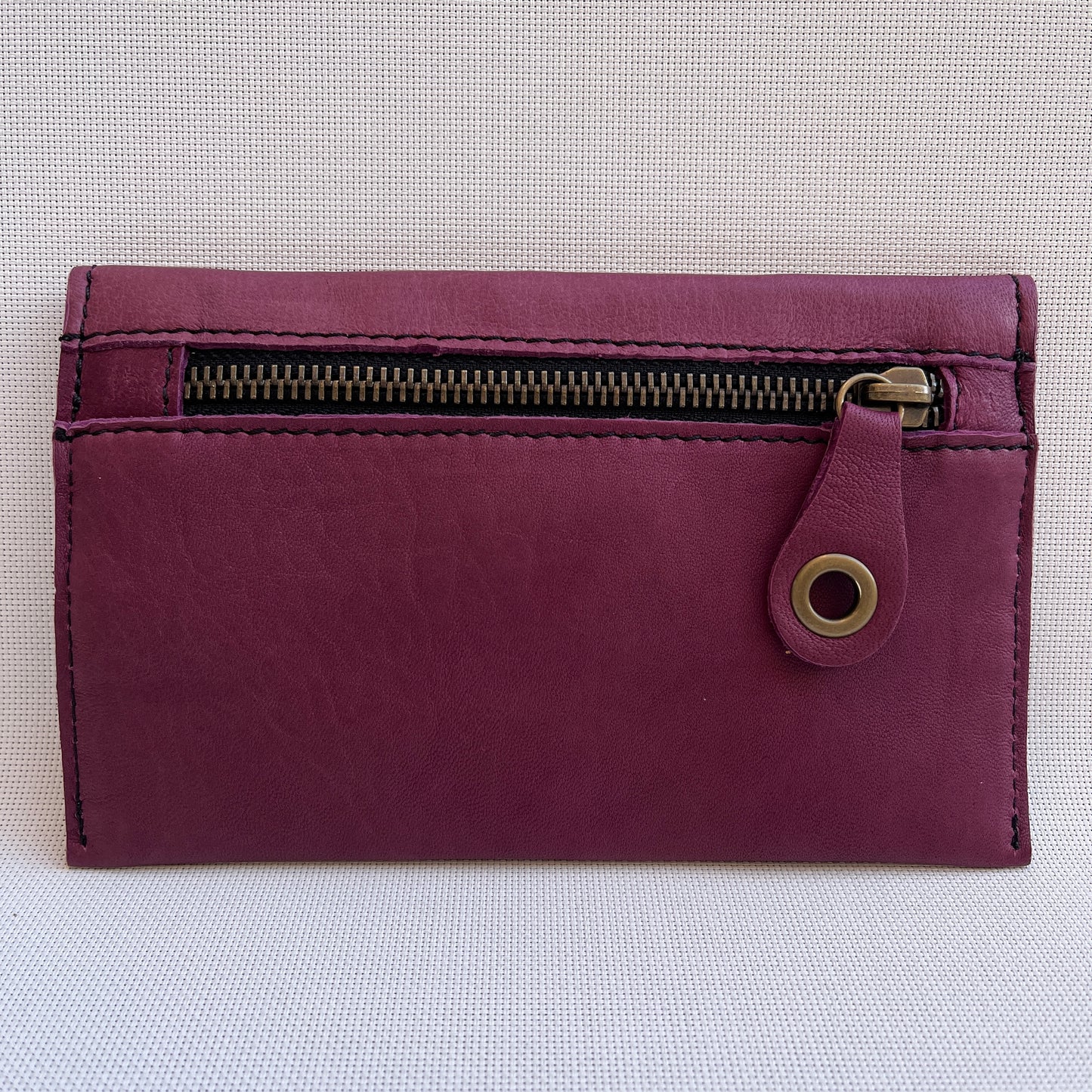 CAOMKA Flat Coin Purse Natural BioCuir® Leather Exclusive Piece No. 10743