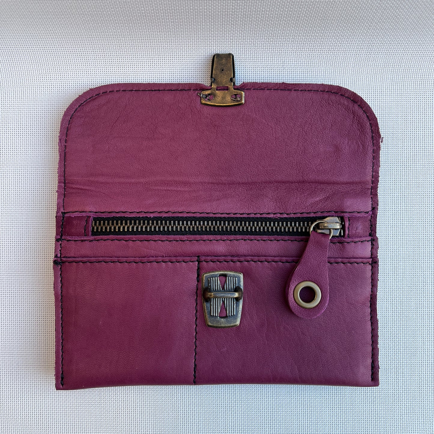 CAOMKA Flat Coin Purse Natural BioCuir® Leather Exclusive Piece No. 10743