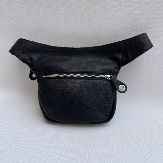 Mini Premium Black & Fuchsia & Silver Natural BioCuir® Leather Exclusive Piece No. 11597