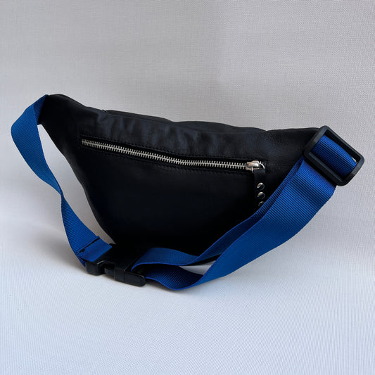 Retro Chic Special Black BioCuir® natural leather Unique Piece No. 10793
