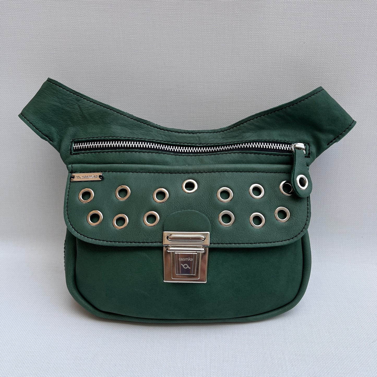 Premium Green Circles &amp; Silver Natural BioCuir® Leather Exclusive Part No. 11590