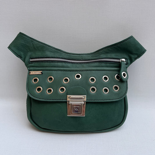 Premium Green Circles &amp; Silver Natural BioCuir® Leather Exclusive Part No. 11590