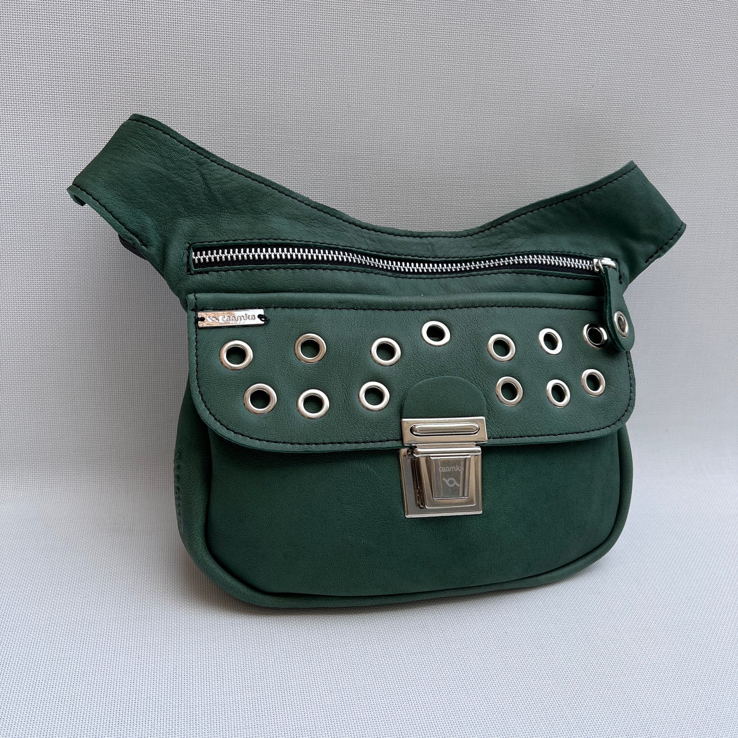 Premium Green Circles &amp; Silver Natural BioCuir® Leather Exclusive Part No. 11590