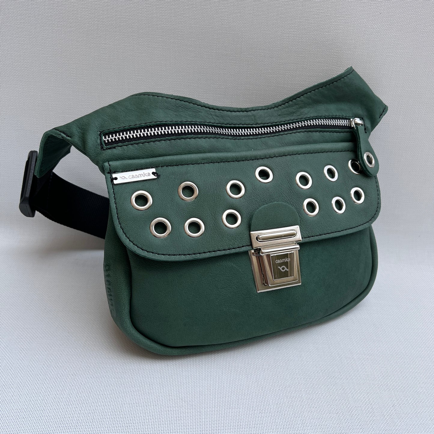Premium Green Circles &amp; Silver Natural BioCuir® Leather Exclusive Part No. 11590