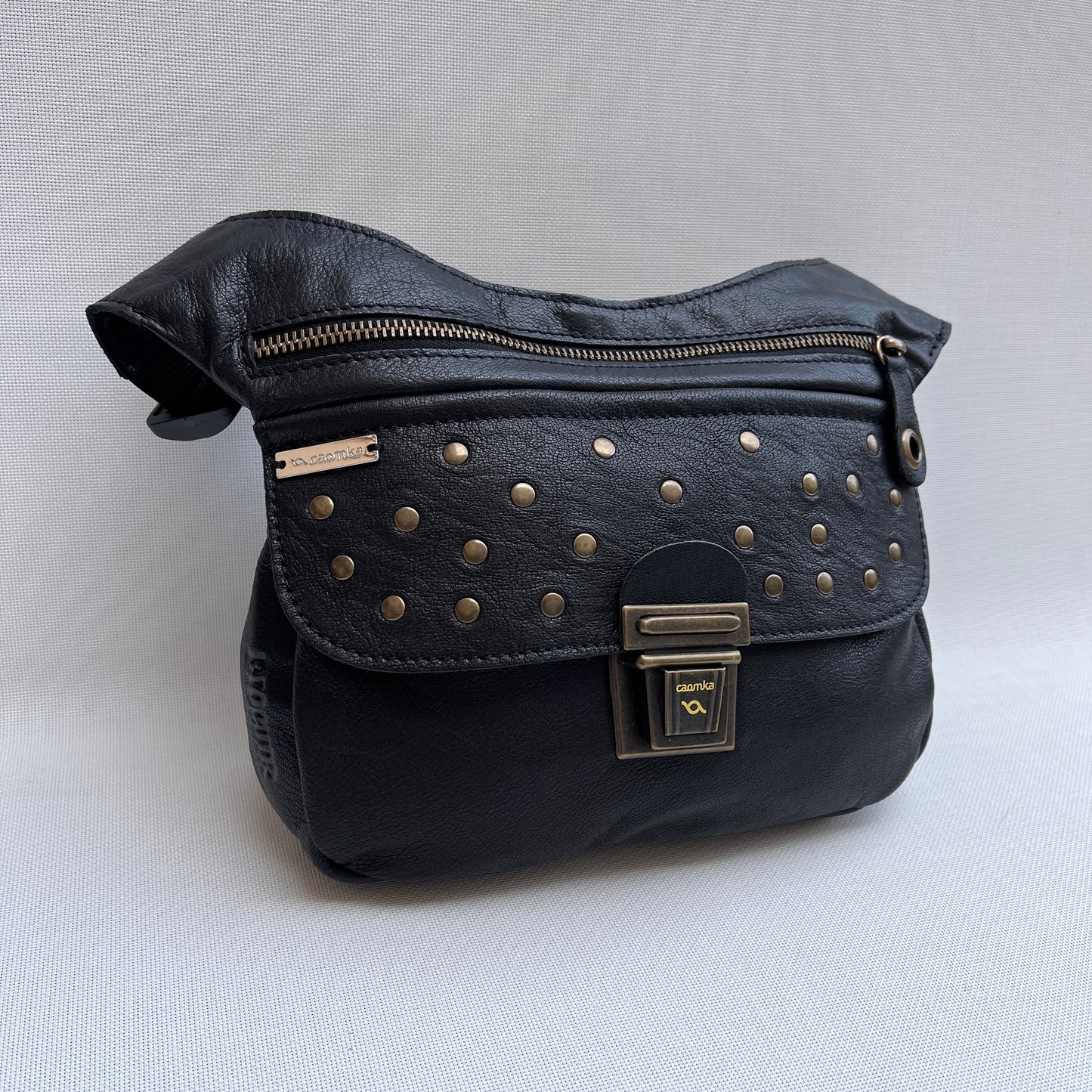 Premium Black &amp; Old Gold Natural BioCuir® Leather Exclusive Part No. 11595