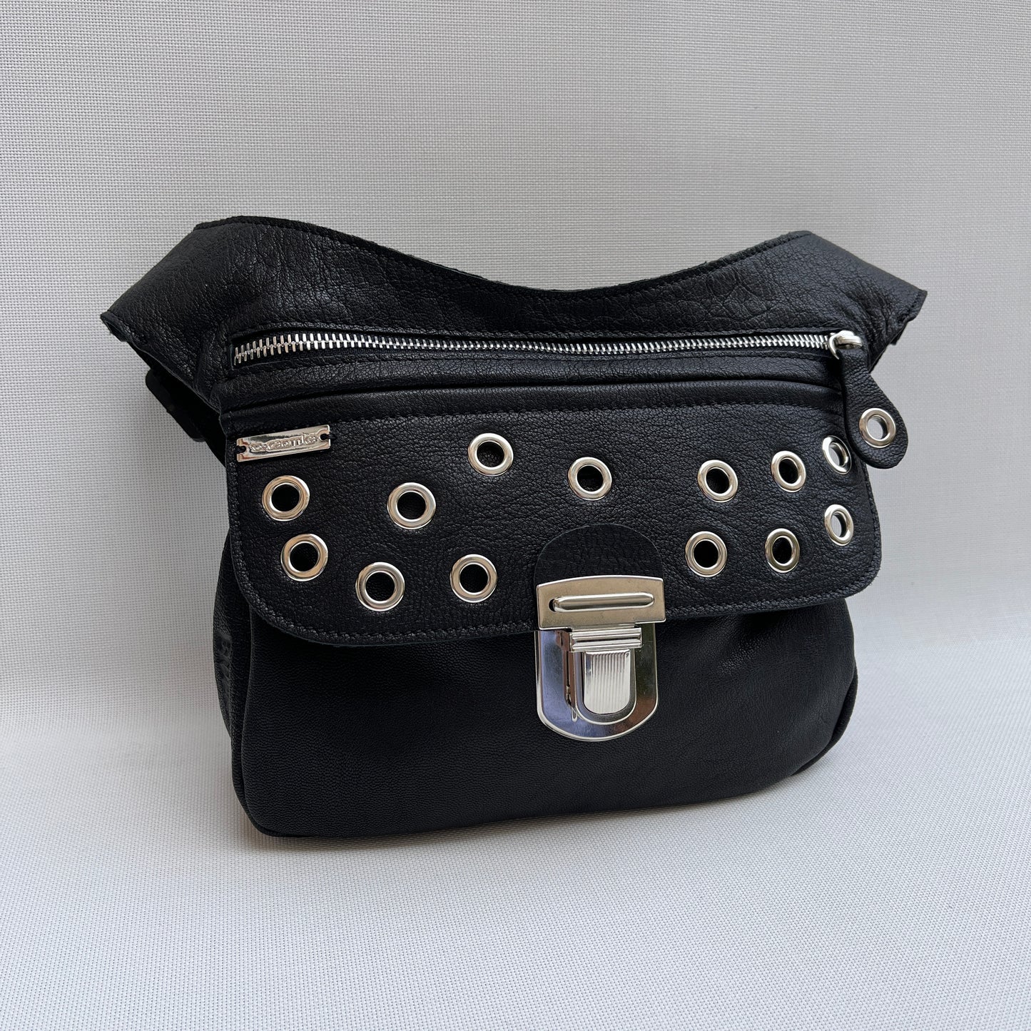 Premium Black Circles &amp; Silver Natural BioCuir® Leather Exclusive Part No. 11591