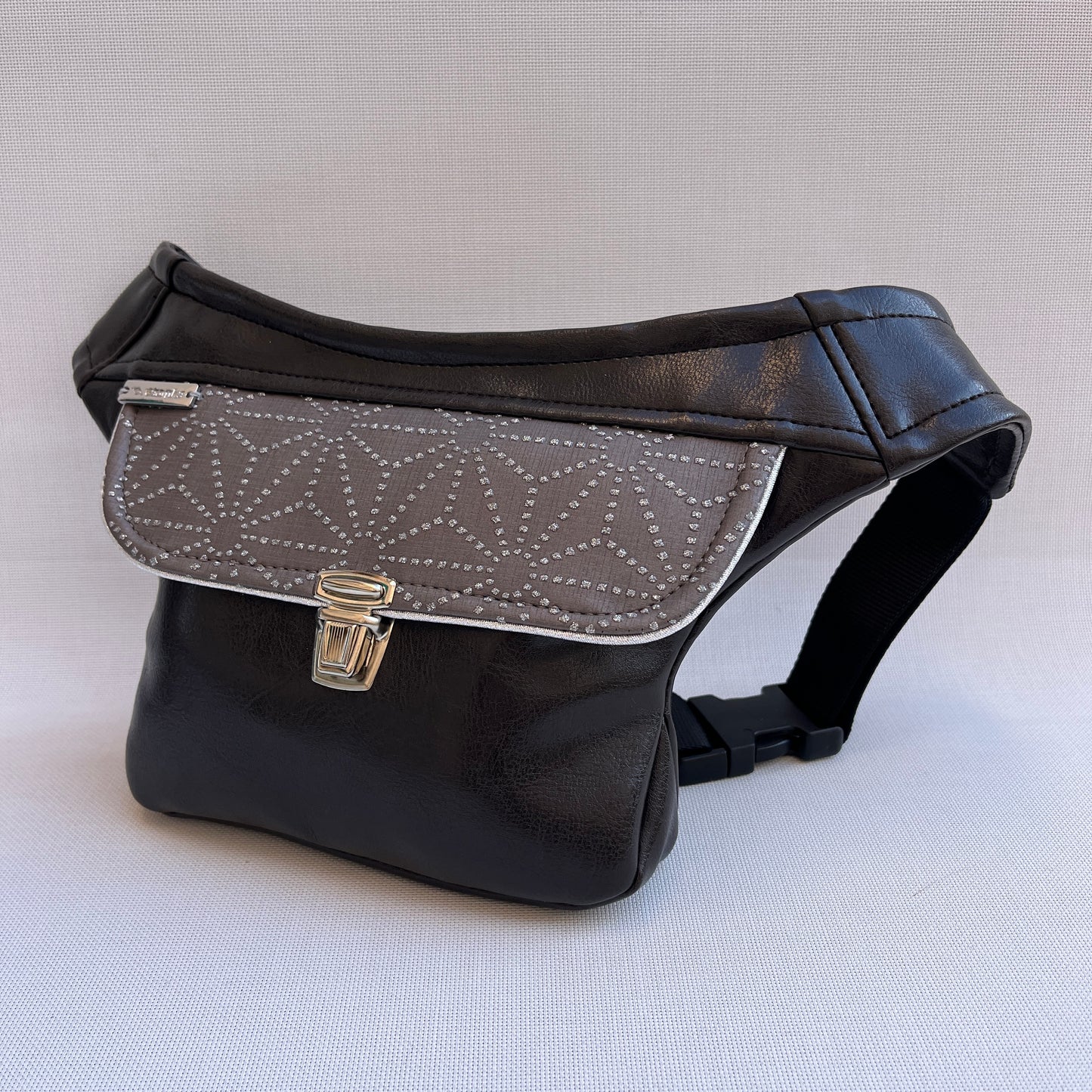 Mini Brown &amp; Geometric Leatherette Unique Piece No. 13280