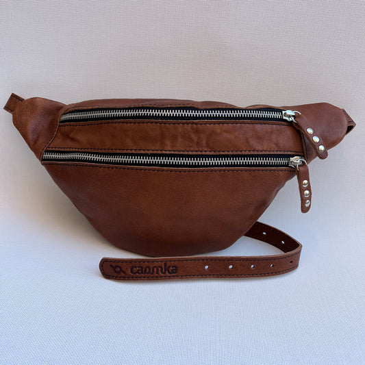 Retro Chic Brown Natural BioCuir® Leather Exclusive Piece No. 10785