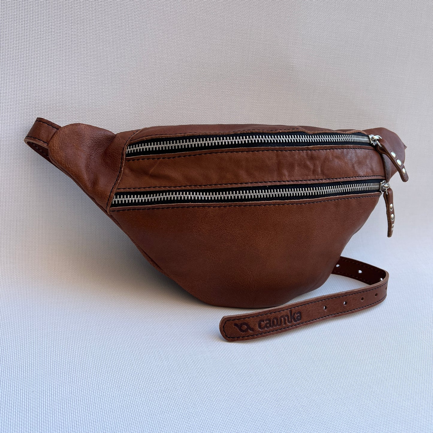 Retro Chic Brown Natural BioCuir® Leather Exclusive Piece No. 10785