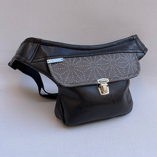 Mini Brown &amp; Geometric Leatherette Unique Piece No. 13285