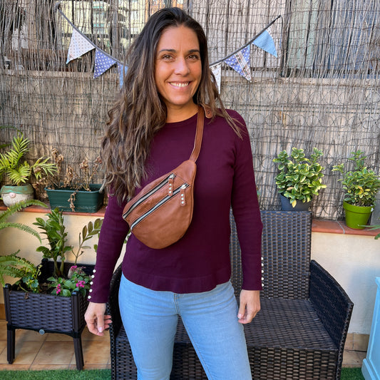 Retro Chic Brown Natural BioCuir® Leather Exclusive Piece No. 10785