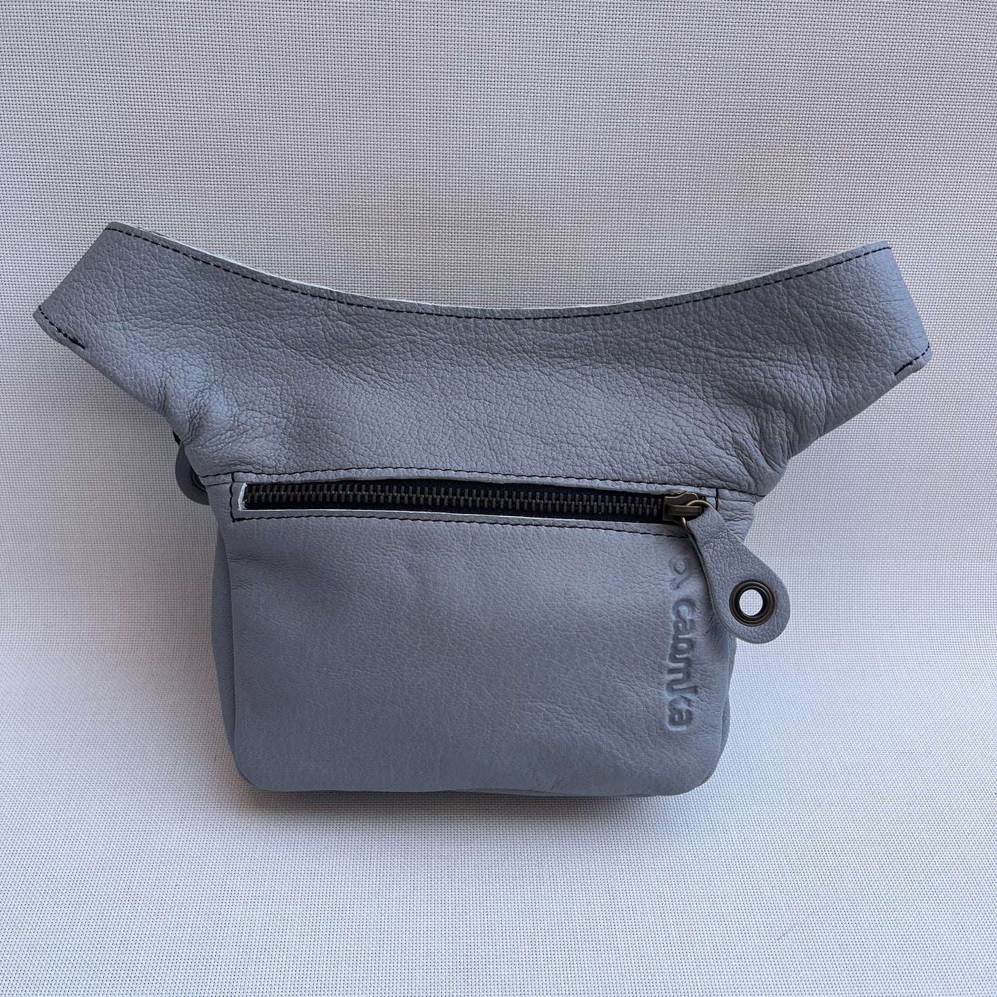 Mini Turquoise &amp; Pearl Gray Natural BioCuir® Leather Exclusive Piece No. 13365