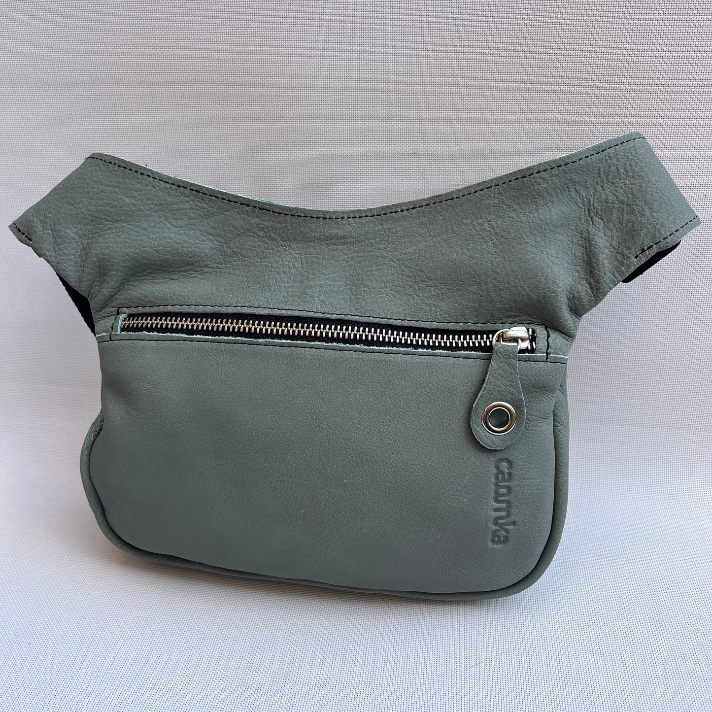 Special Green Turquoise &amp; Silver BioCuir® Natural Leather Exclusive Piece No. 13275