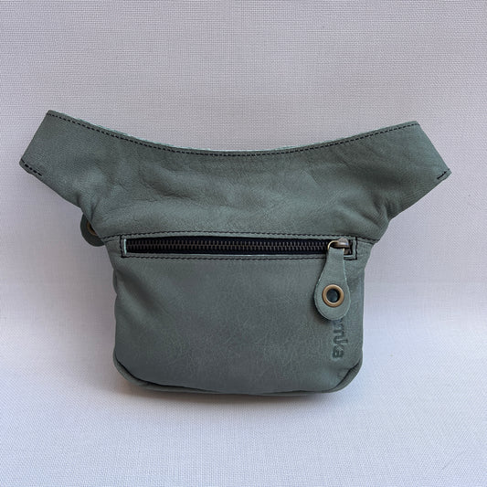 Mini Turquesa & Gris Perla · Piel natural BioCuir® · Pieza Exclusiva Núm. 13365