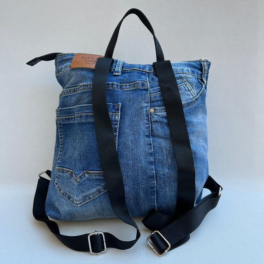 Mochila Top Caomka Recycled ♻️ Jeans · Pieza Única 12471